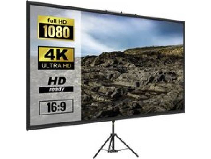 VEVOR écran de Projection avec Trépied 152,4 cm 4K HD 16:9 Toile de Projection sur Trépied Hauteur Réglable écran pour Projecteur 133 x 76 cm Infroissable Vidéoprojecteur Cinéma Domicile Extérieur