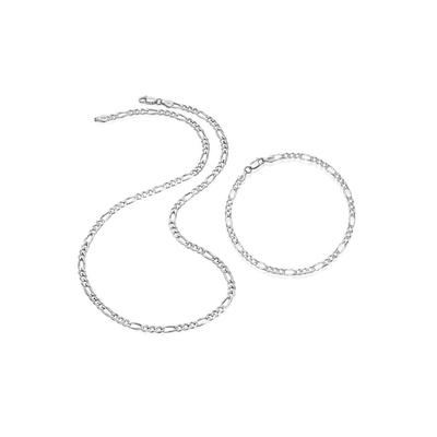 Schmuckset FIRETTI "Multipack Schmuck Geschenk Silber 925 Halskette Armkette Figarokette" Gr. 60, silber (silberfarben), Schmuck_Sets, Damen, 60, Silber 925 (Sterlingsilber), Schmuckset