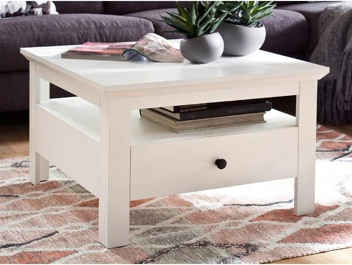 Couchtisch Baxter , Landhausstil , weiß , 70x70 cm