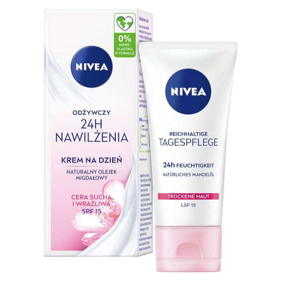 Nivea NIVEA Odżywczy krem na dzień 24H nawilżenia cera sucha i wrażliwa SPF15 50ml (50 ml) (67240951)