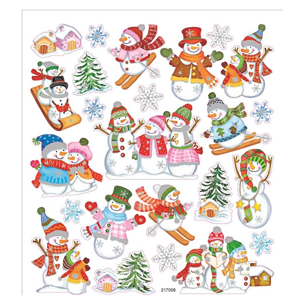 Creativ Company Stickers, Skiing snowmen, sheet 15x16,5 cm, 1 sheet (1 Sticker) (288622)