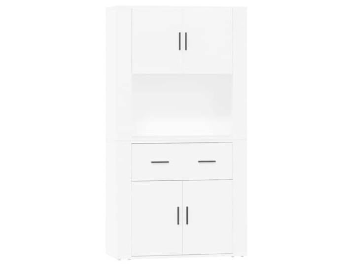 Kaorsrow Highboard Weiß Holzwerkstoff 2-teilig 80x33x150 cm Platzsparende Wandmontage für Wohnzimmer und Schlafzimmer, 2-teiliges Set mit viel Stauraum.