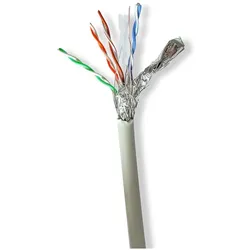 Nedis Netzwerk-Kabel Rollen CAT6 Litzenleitung S/FTP Reines Kupfer 100.0 m Innenbereich (S/FTP, CAT6, 100 m), Netzwerkkabel