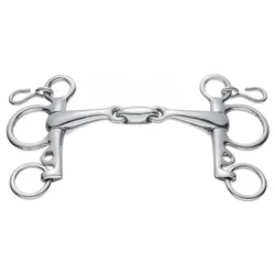 Gebiss HSP MAX-Control Pelham doppelt gebrochen, Stangenwirkung, 16mm stainless steel 125/16