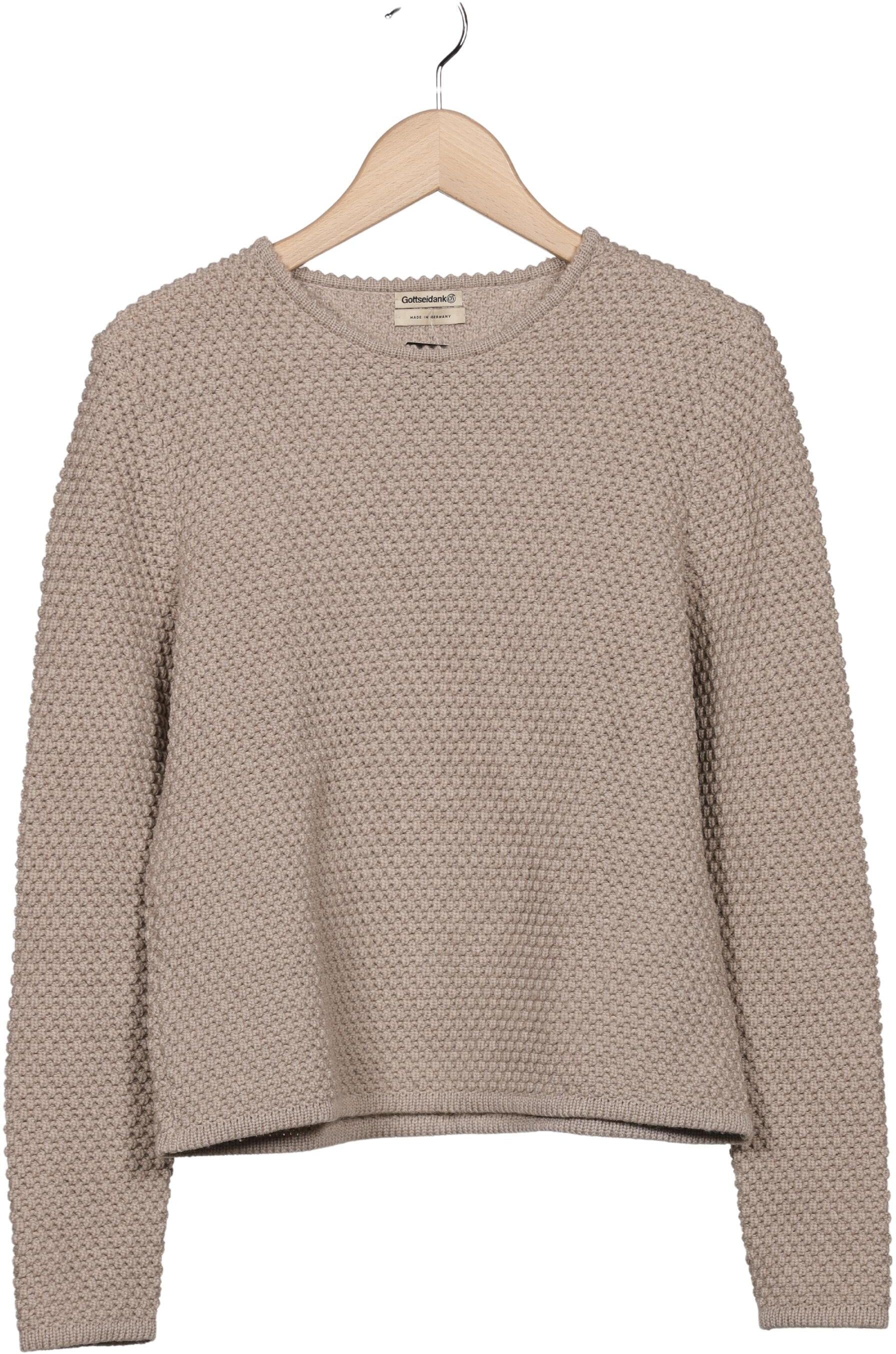 Gottseidank Damen Pullover, Beige, Gr. S, Merino - Second Hand