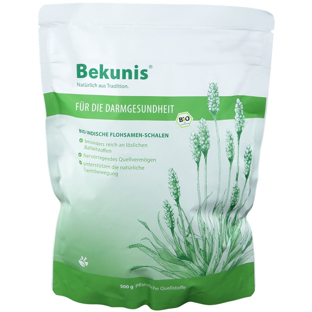 Bekunis Bio indische Flohsamenschalen 500 g Pulver