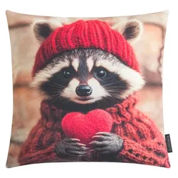 MAGMA Kissen Waschbär 45 x cm Polyester Bunt