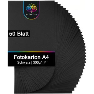 OfficeTree Fotokarton 5431, A4, schwarz, 300g/m², 50 Blatt