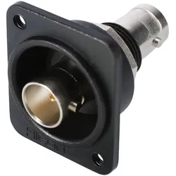HICON BNC 3G-SDI Patch-Einbaubuchse, Masse isoliert, Type D M3, nickelfarben