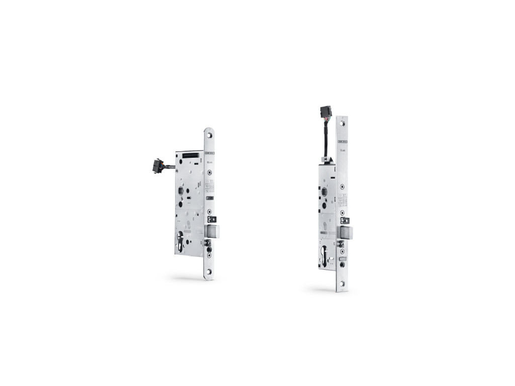GEZE Panik-Einsteckschloss IQ Lock EL,PZW, 72/9,Dornmaß 35 mm,Flachstulp 24x270 rund,Wechselfunktion E,12/24V 103640