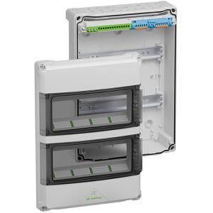 Spelsberg Sicherungskasten AK 24, wasserdicht IP65 für außen, 24 Module, 2-reihig, mit transparenter Tür, für Aufputz