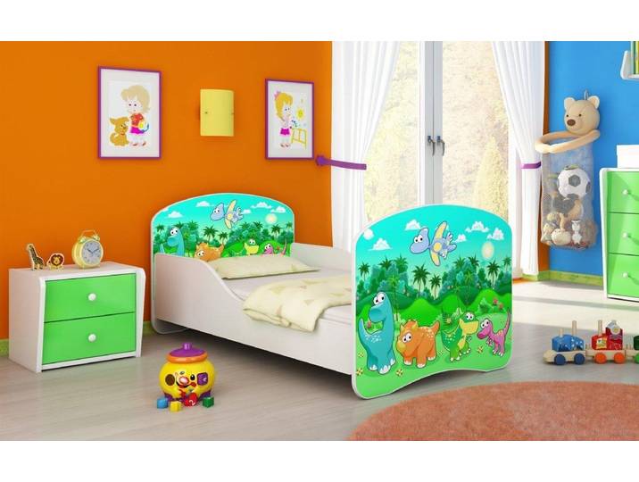Kinderbett Milena mit verschiedenen Mustern - 140x70 - Dino - Luxusbetten24