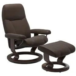 Stressless Sessel mit Hocker Consul Classic Leder Braun Batick Brown S (Small)