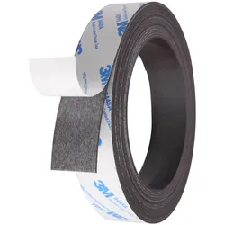 SPRINTIS Magnetband selbstklebend, 25 mm breit, 5 m Rolle, starke Haftkraft, anisotrop, mehrpolig magnetisiert, ideal für Büro, Werkstatt und Schule, Ferrit, schwarz
