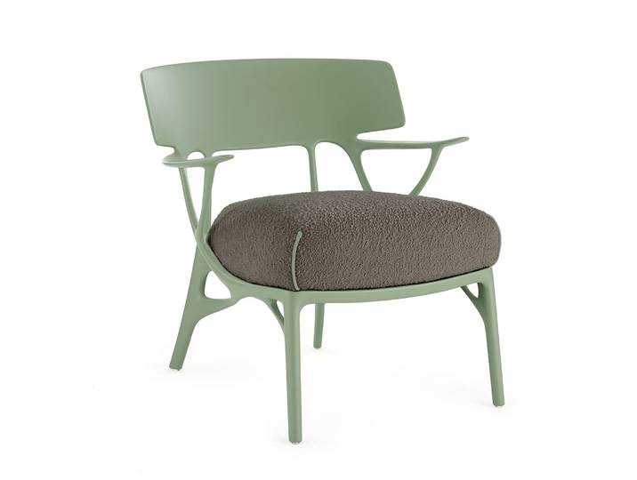 Lounge Sessel, Recyceltes Technopolymer, Grün, 68×70×73 cm, Modern, Kartell