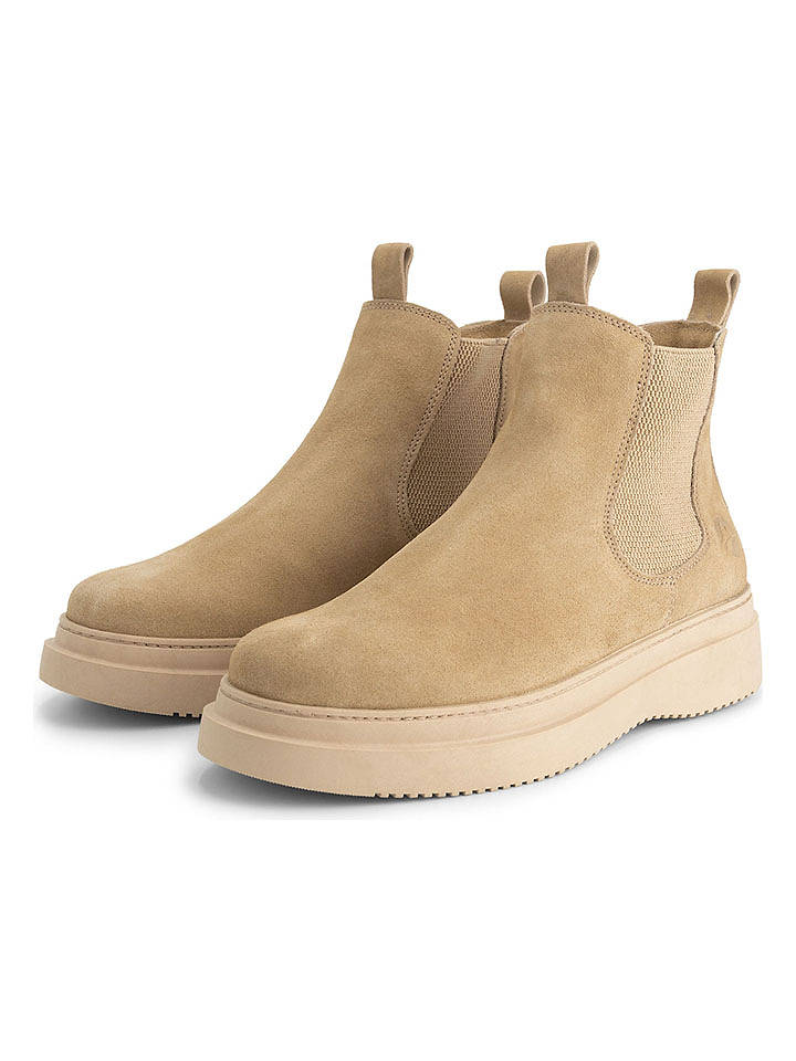 TRAVELIN' Leder-Chelsea-Boots in Beige - 46
