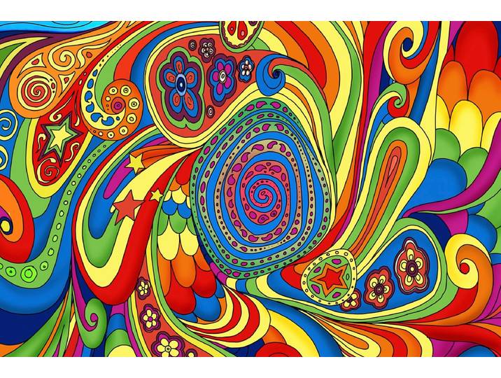 Fototapete PAPERMOON Gekritzel Art , bunt, B:5m L:2,8m, Vlies, Tapeten, Fototapete