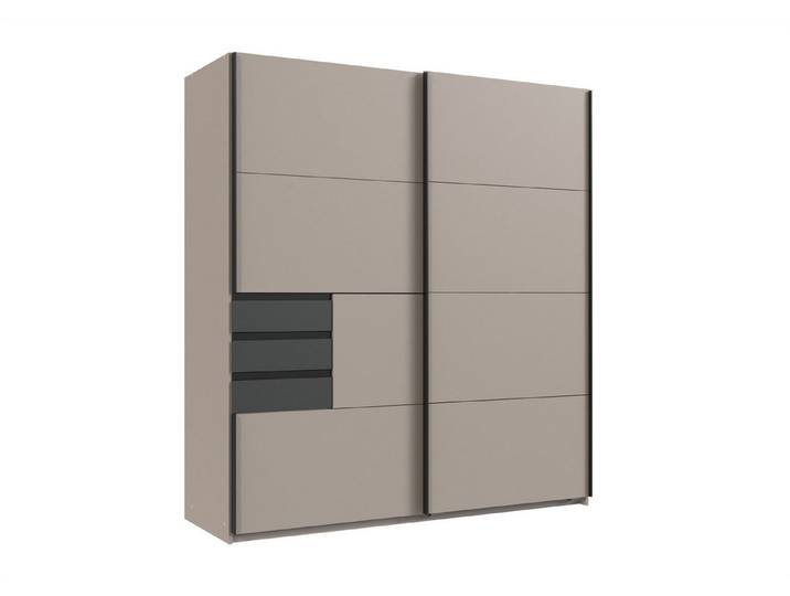 freiraum Schwebetürenschrank OSNABRÜCK in SAHARAGRAU / GRAPHIT - 180x198x65cm (BxHxT)