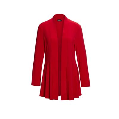 Sweatjacke GOLDNER "Kurzgröße Leichte Shirtjacke lila mit Stretch", Damen, Gr. 20, rot, Obermaterial: 95% Polyester PES. 5% Elasthan EL., festlich, normal, eng Tubular, Sweatjacken Sweatjacke, Mit Teilungsnaht hinten für eine elegante Weite