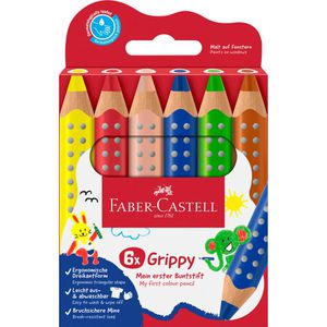 Faber-Castell Buntstifte Grippy, 110630, farbig sortiert, 6 Stück