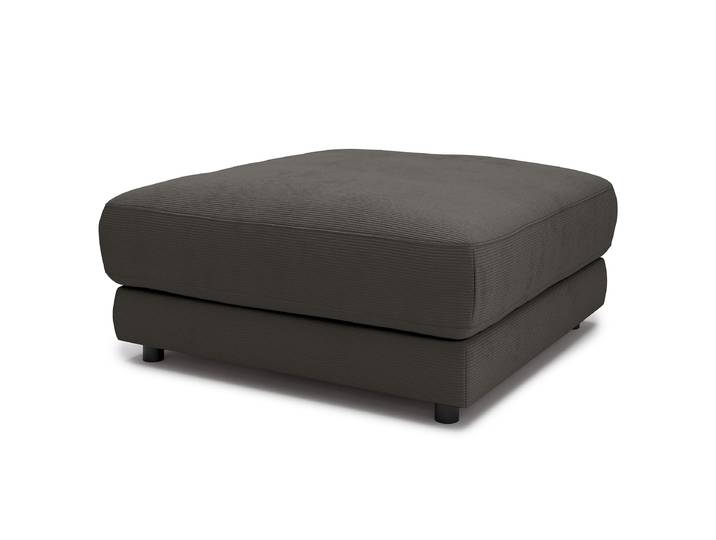Polsterhocker 100 x 44 x 100cm Grau Feincordstoff Feena: Anthrazit Polyurethanschaum