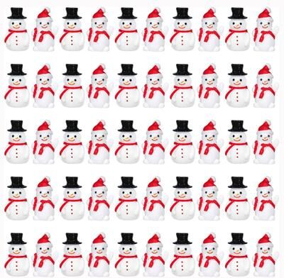 Inspire Essentials Mini Snowman Figurines Set Christmas Garden Decor For DIY Crafts And Holiday Displays 5 Pcs