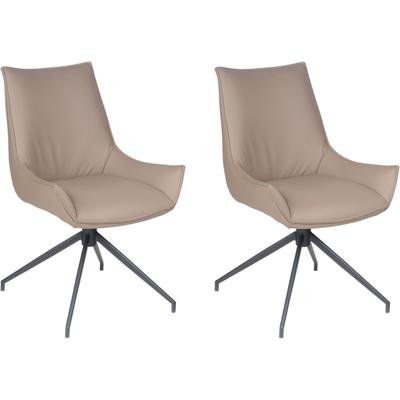 Esszimmerstuhl HOME AFFAIRE "Firenze", beige (grau, schwarz, grau), B:58cm H:91cm T:63cm, Leder, Stühle, Esszimmerstuhl, Drehstuhl Firenze grey, Topseller