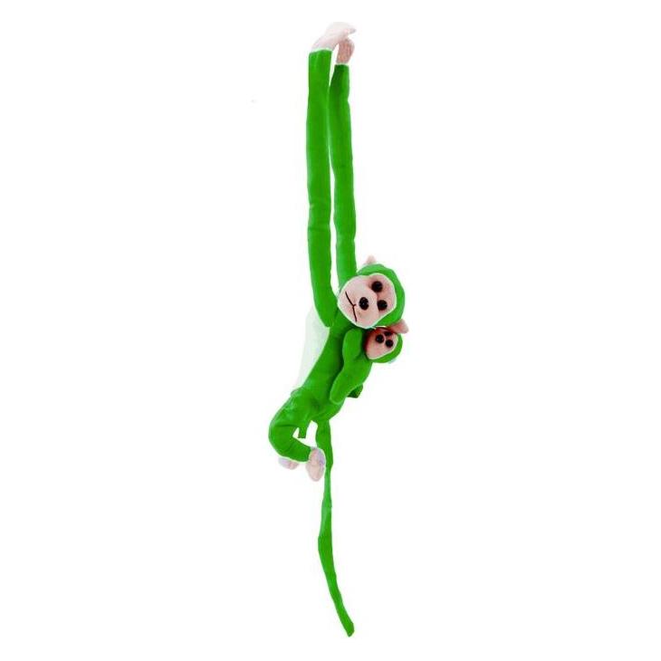 [n]fibrecare Plüsch-Maskottchen Affe mit Baby, grün, 70 cm (70 cm) (LEA16830-uniw)