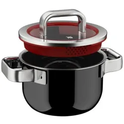 WMF Fusiontec Function Pro, Kochtopf mit Deckel, 16 cm, Black, Pfanne + Kochtopf, Schwarz, Silber