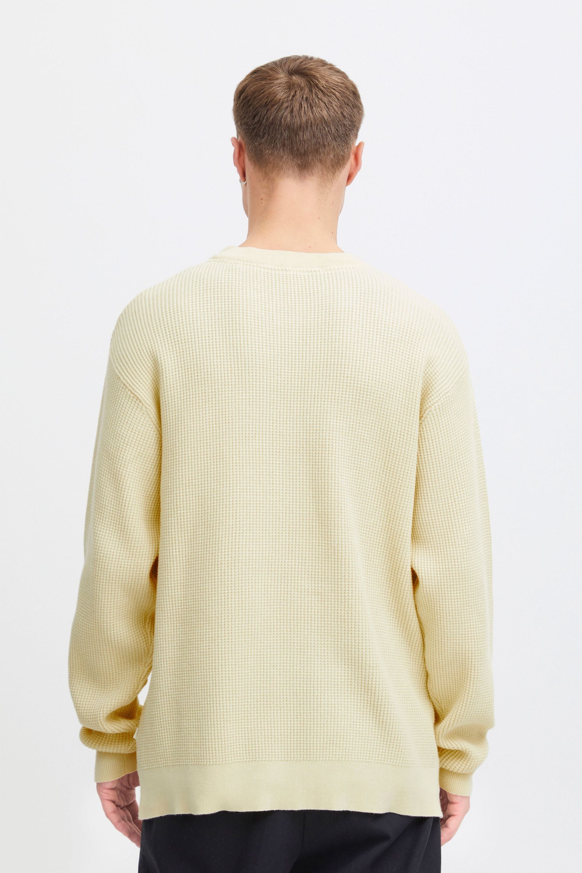 !solid Strickfleece-Pullover SOLID "Strickpullover SDHami", Herren, Gr. M, gelb (anise flower), Obermaterial: 70% Baumwolle CO. 30% Nylon NY., Pullover Strickfleece-Pullover