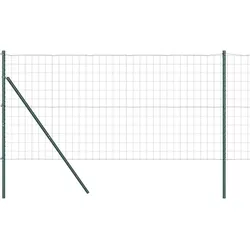 vidaXL Zaun mit Pfosten Grün 1 x 25 m Stahl