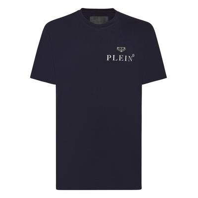 T-Shirt PHILIPP PLEIN "Philipp Plein Tm", Herren, Gr. S, blau (14, dunkelblau), Obermaterial: 100% Baumwolle, Shirts T-Shirt