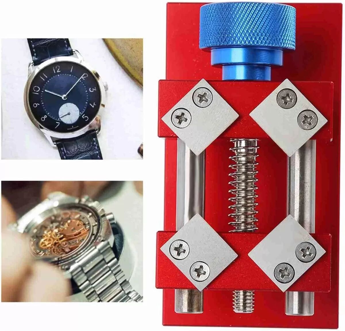 INF Outil de dépose de lunette de montre rouge : Outil de réparation de montre en alliage d'aluminium de qualité supérieure