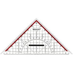 Westcott Geodreieck E-10142 00, 25 cm Hypotenuse, mit abnehmbarem Griff