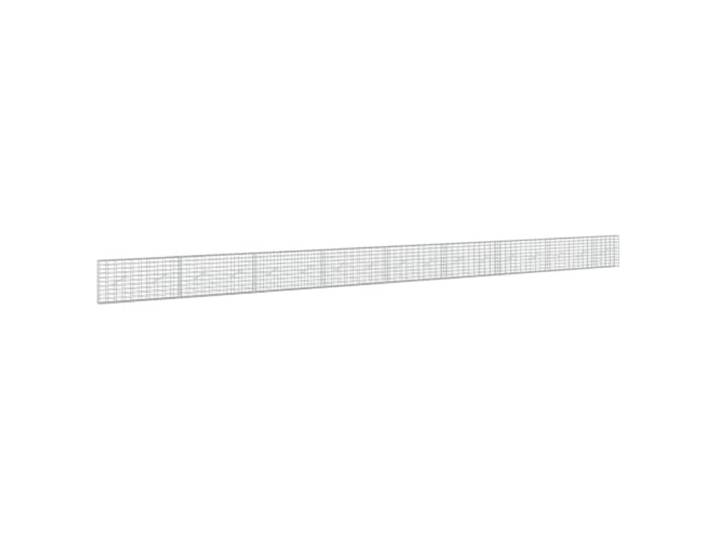 Gabion aus verzinktem Stahl, 850 x 10 x 50 cm, Draht 3,5 mm, Maschenweite 5 Verzinkter Stahl, Draht 3,5 mm, Maschen 5 x 10 cm, Haken und Clips, Outdoor, Garten, Wand, Landschaftsbau, Heimwerker