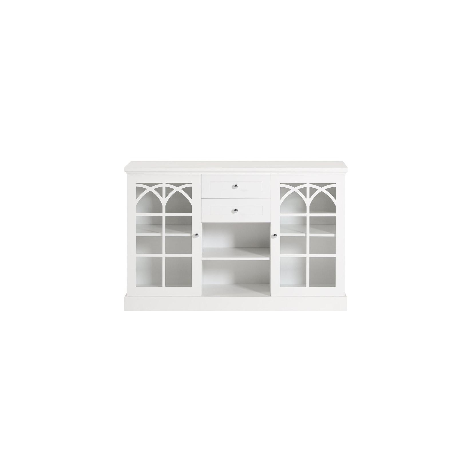 SoBuy Sideboard mit 2 Schubladen Weiß 120x39x78cm Modern