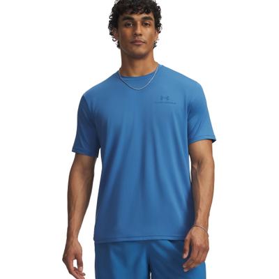 Funktionsshirt UNDER ARMOUR "Vanish Energy SS", Herren, Gr. M, blau (aegean blau,, aegean blau), Obermaterial: 90% Polyester, 10% Elasthan, normal, Rundhals, Shirts Funktionsshirt, mit Rundhalsausschnitt, Kurzarm, schnell trocknend, atmungsaktiv