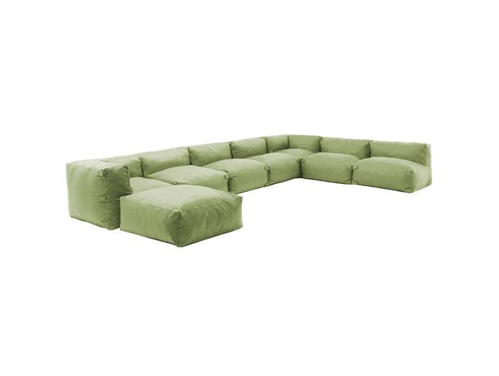 Modulare Gartenmöbel für 8 Personen bestehend aus 5 Sesseln, 2 Ecksesseln und 1 Sitzsack