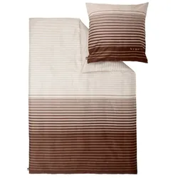 Ibena Satin-Bettwäsche Bugatti 135 x 200 cm Satin Braun / Beige