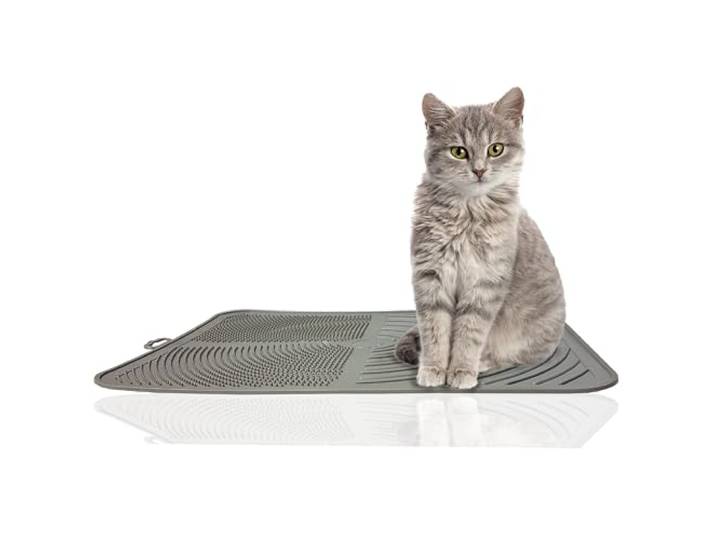 Rohrschneider Katzenklo Matte, Vorleger Katzentoilette grau