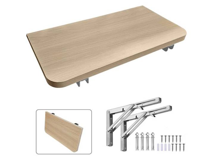 Pliable Etagere Murale Bois Peut Porter 50Kg Cuisine Salon Chambre À Coucher Salle De Bain Etagere Flottante Murale[BI91]