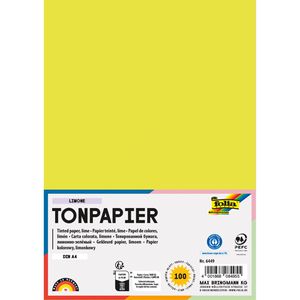 Folia Tonpapier 6449, A4, limone, 130g/m², 100 Blatt
