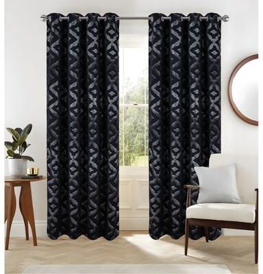 RT Designer Collection "Heathrow Halo Foil Privacy Window Curtain Panel 90"""