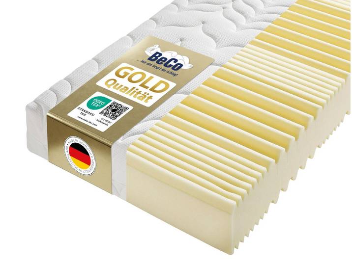 Kaltschaummatratze Luxus-Matratze – GOLD Kaltschaummatratze für hohe Belastbarkeit, Beco, 23 cm hoch, Hohe Tragkraft, Klimakomfort, Wendematratze, ideal auch 140x200