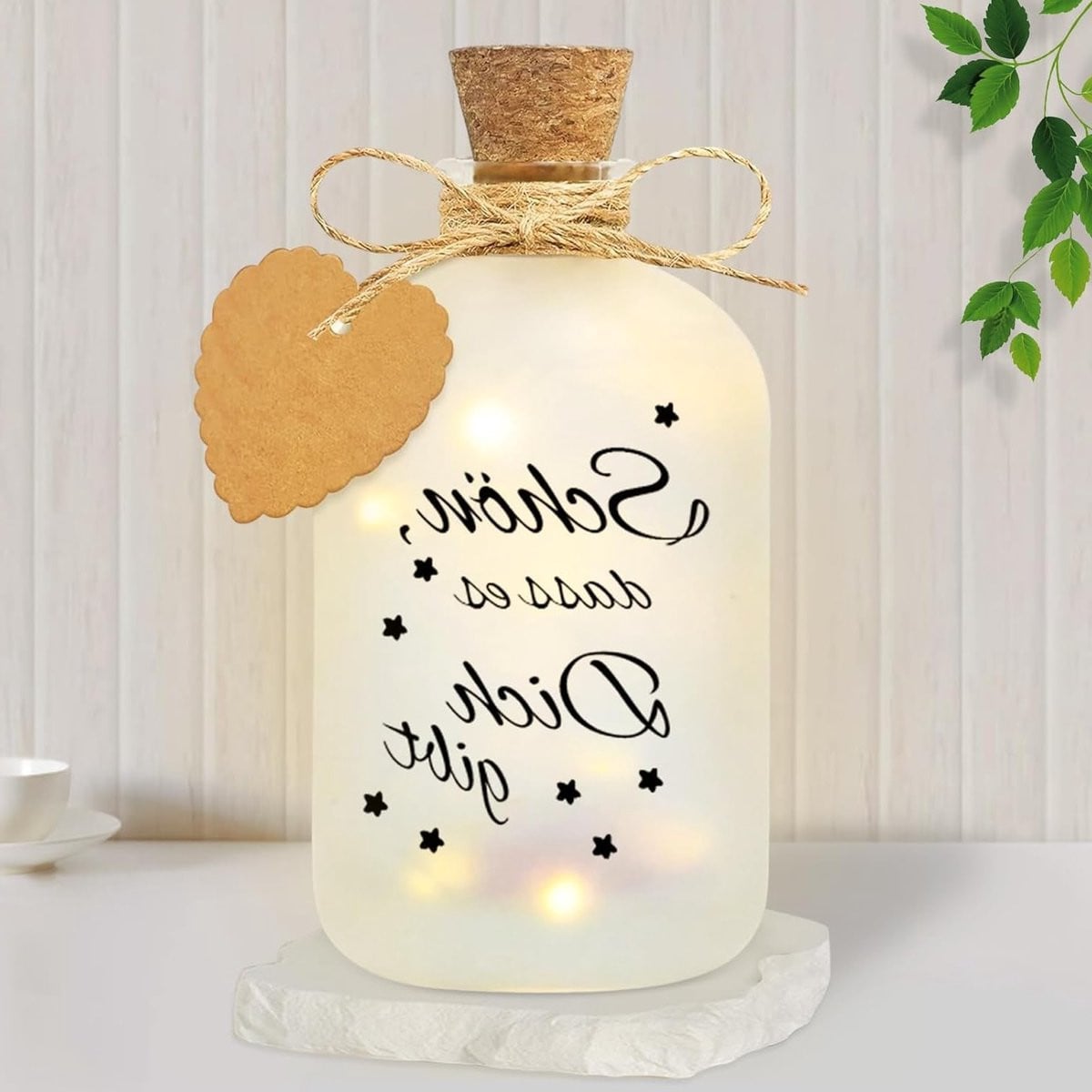 Decoratieve LED Flessenlamp met Inspirerende Tekst