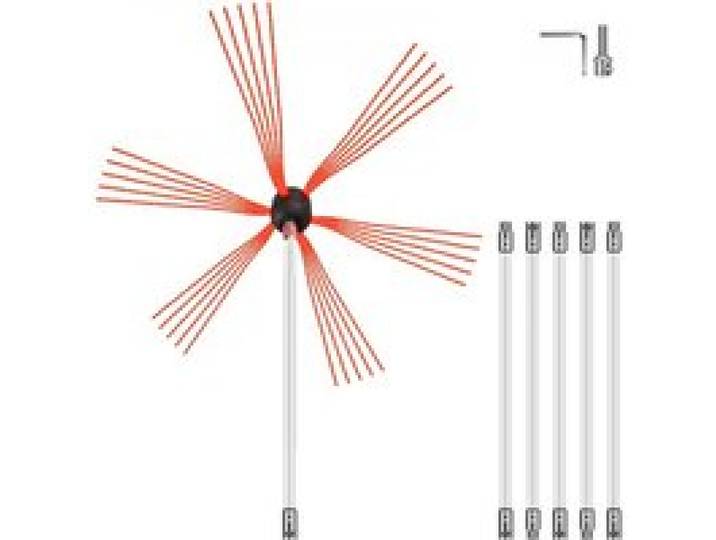 VEVOR Schornsteinbürste Nylon Kaminbürste Ofenrohrbürste 6 M Professionelle Armaturen Edelstahl mit flexiblen Nylonstangen