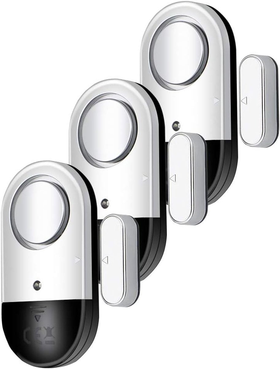 Set van 3 Draadloze WiFi Deur- en Raamopeningalarmen - 120dB - Wit