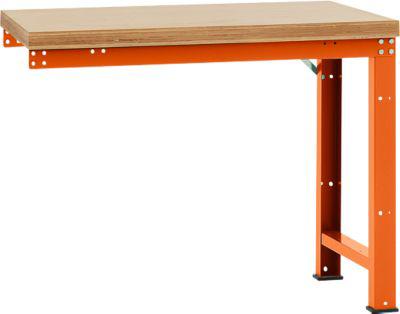 Manuflex Anbauwerkbank Profi Standard, Tischplatte Multiplex, 1250 x 700 mm, rotorange