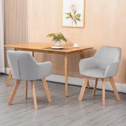 ESSZIMMERSTUHL 4er Set Samt Gummiholz Grau