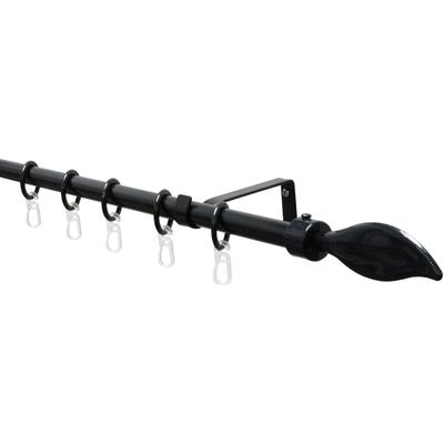 Gardinenstange GARDINIA "Set Metall" Gr. 1, schwarz, L:240cm, Aluminium, Gardinenstangen, 1-Lauf